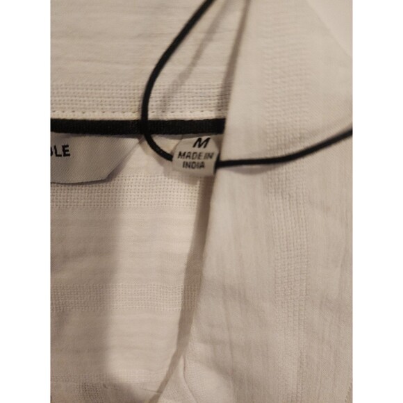 Kenneth Cole New York White Textured Button Up Short Sleeve Shirt Mens Size M - Picture 3 of 9